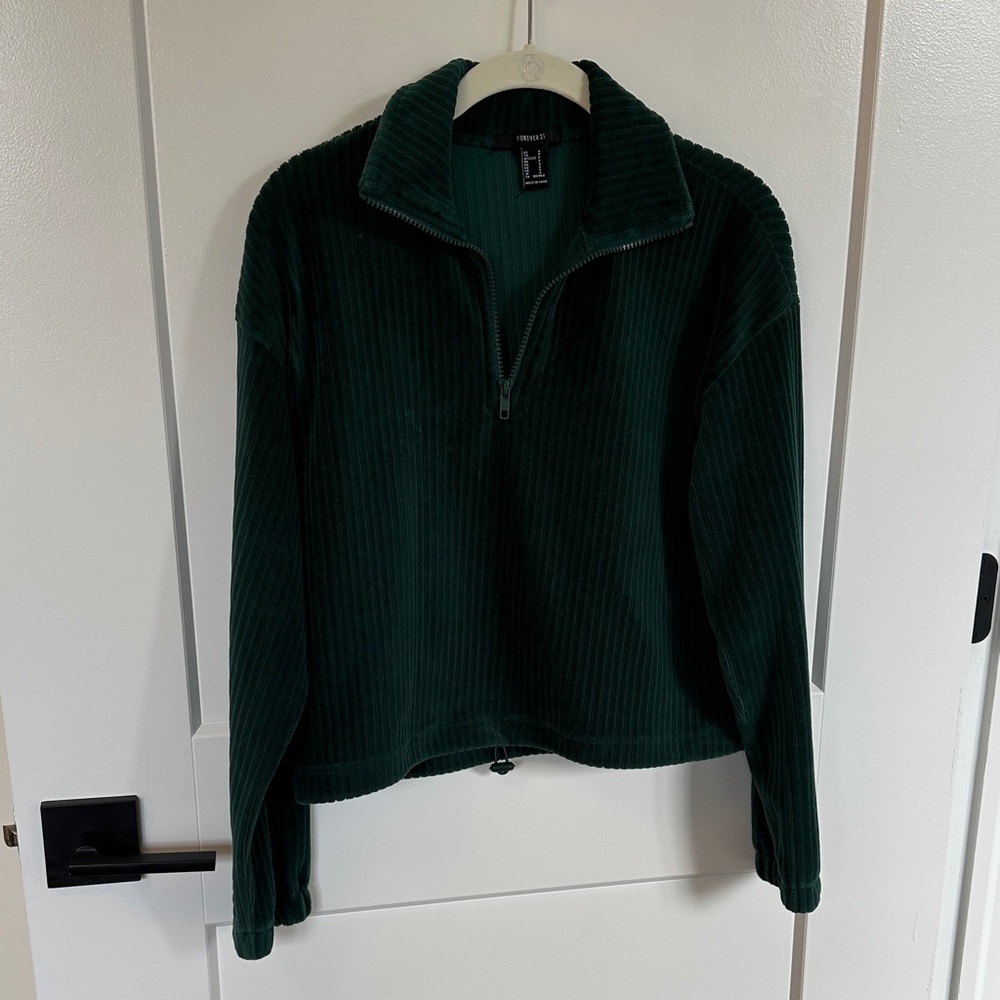 Dark Green Quarter-Zip Pullover